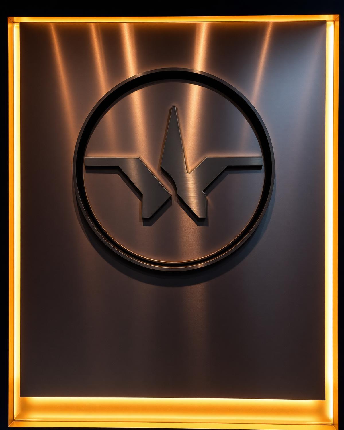 Brushed Steel Logo Wall